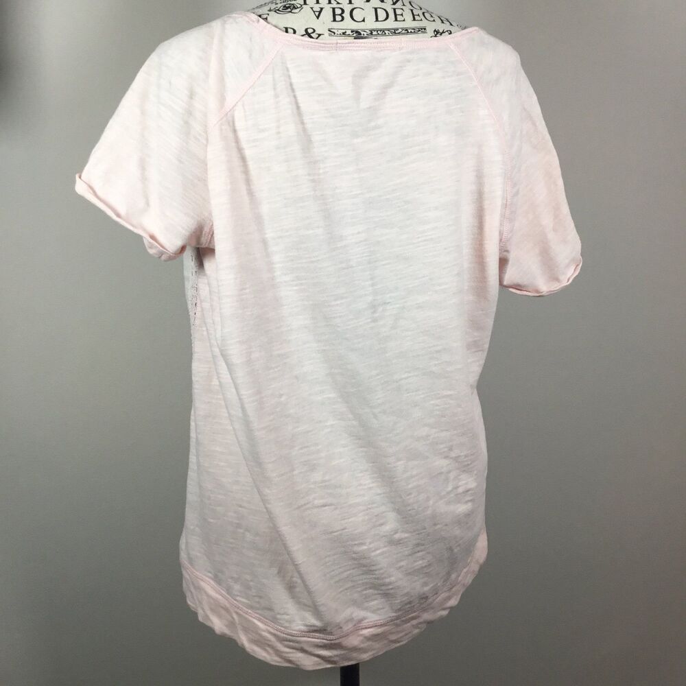 100% cotton pink top with lace detail fairycore feminine cottagecore boho sz M - Picture 4 of 5